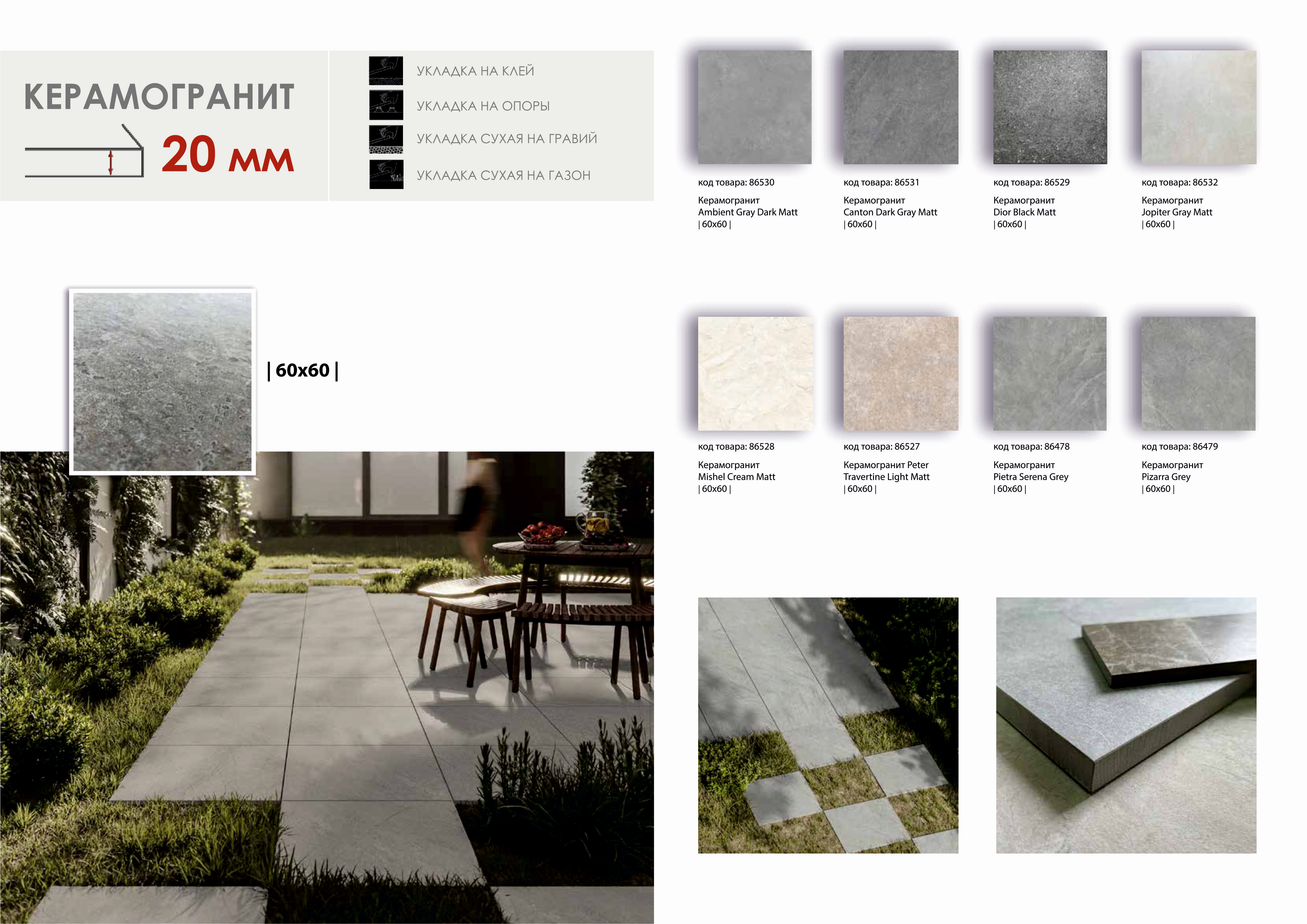 Керамогранит Realistik Pizarra Grey 60x60x2 (0,72)