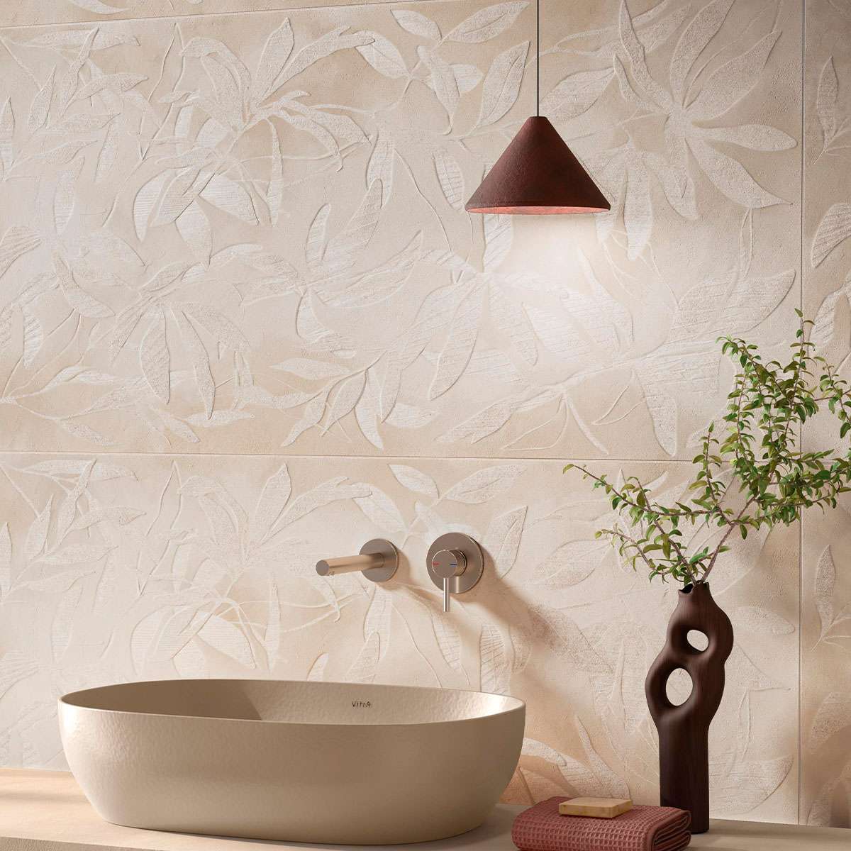 Керамогранит Vitra ArtWall Цветы Слоновая Кость Матовый 60x120 (1,44)